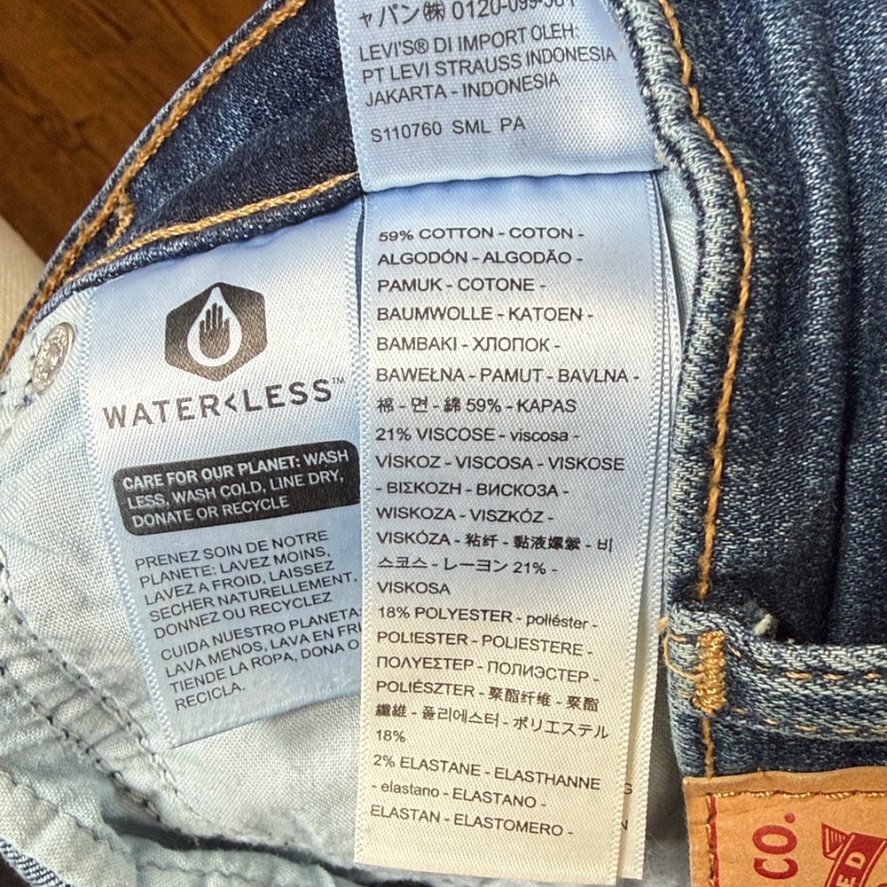 Levis 721 Skinny High Rise Blue Jeans sz33 - Picture 4 of 6